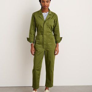 Alex Mill Standard Jumpsuit in Cotton Twill, Army Green, M